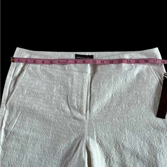 Dana Buchman Textured White Ankle Pants Chic Workwear Size 12 NWT - Picture 8 of 11